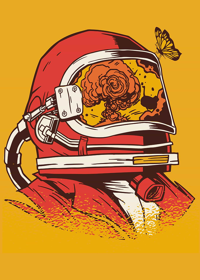 ASTRONAUT HELMET REFLECTIO