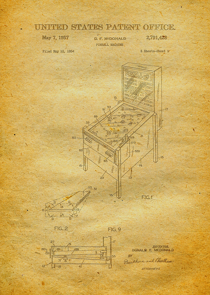 2 Pinball Machine Patent