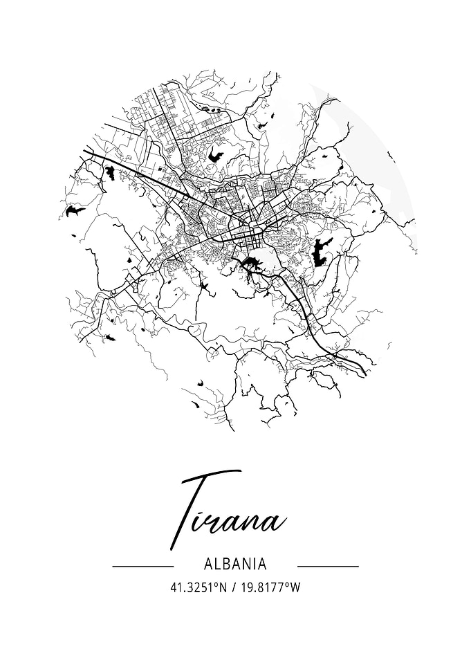 Tirana Area City Map