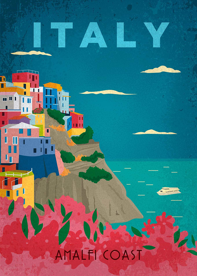 Amalfi Coast Italy Vintage