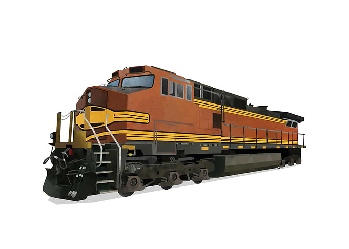 Cargo train watercolor
