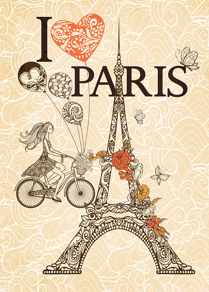 Paris Eiffel Retro Poster