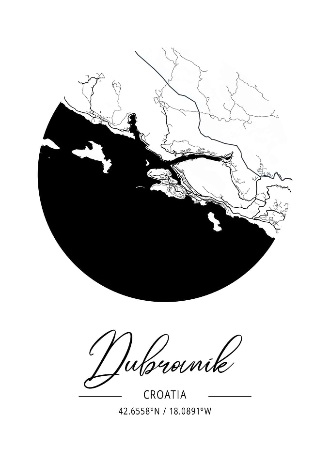 Dubrovnik Area City Map