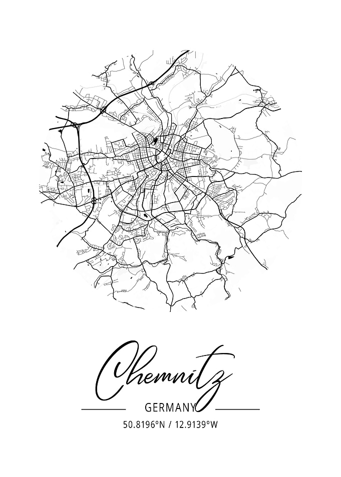 Chemnitz Area City Map