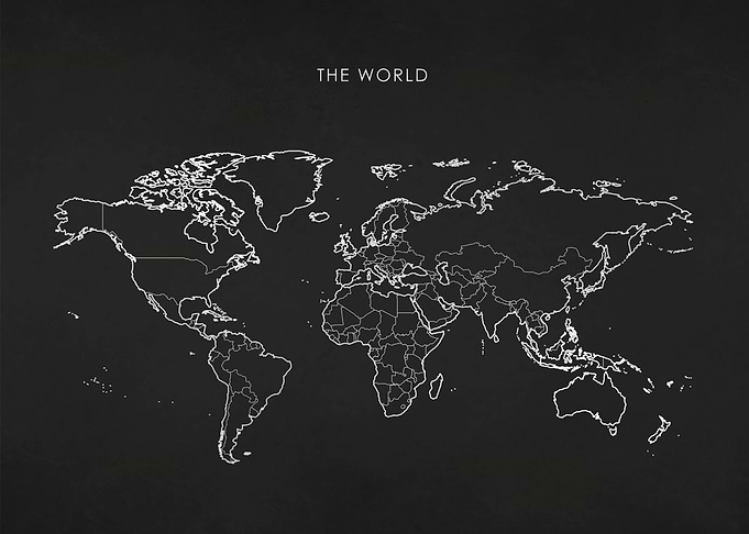 Silver World Map