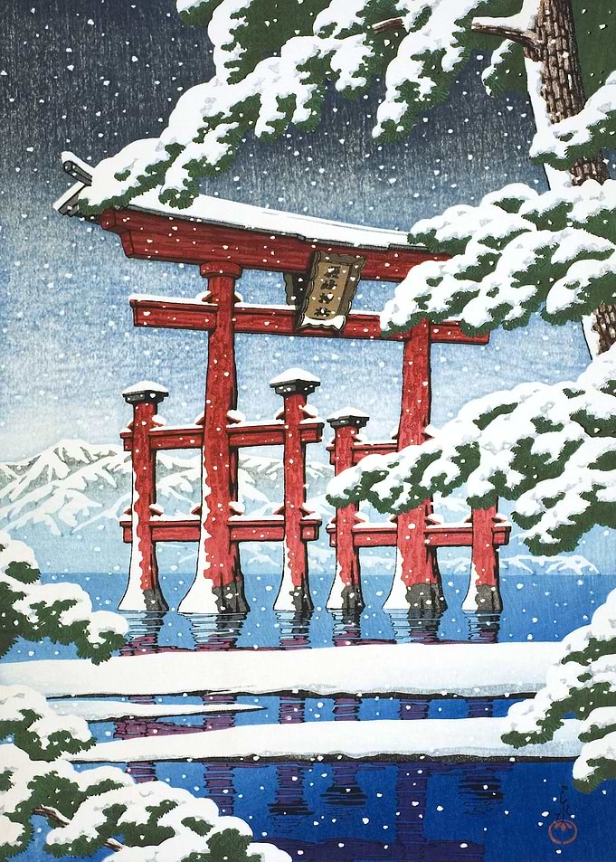 Miyajima Shrine In Snow