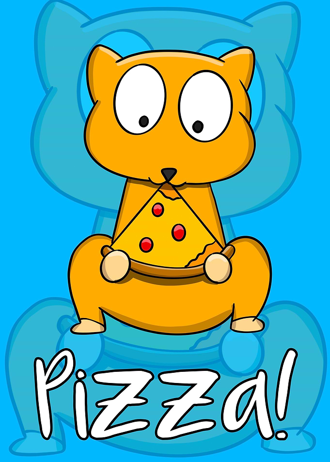 Slice of Pizza hungry cat