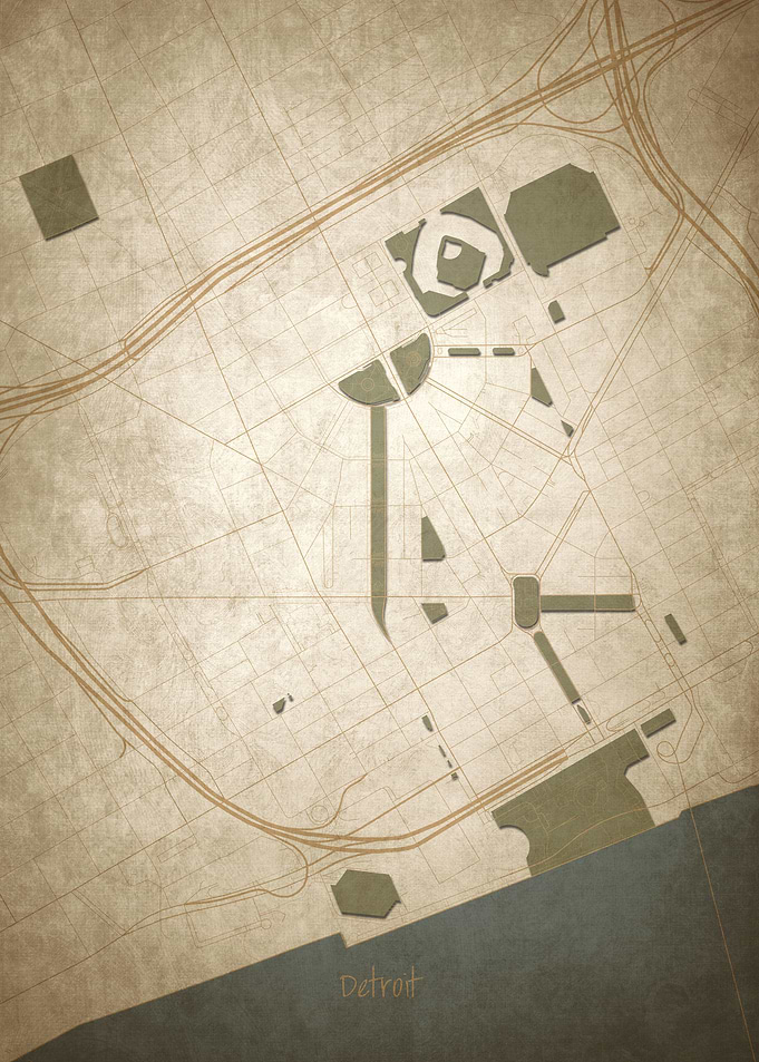 Detroit Downtown Map