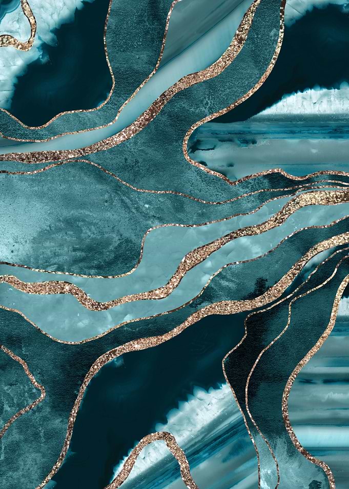 Teal Blue Marble Agate 1