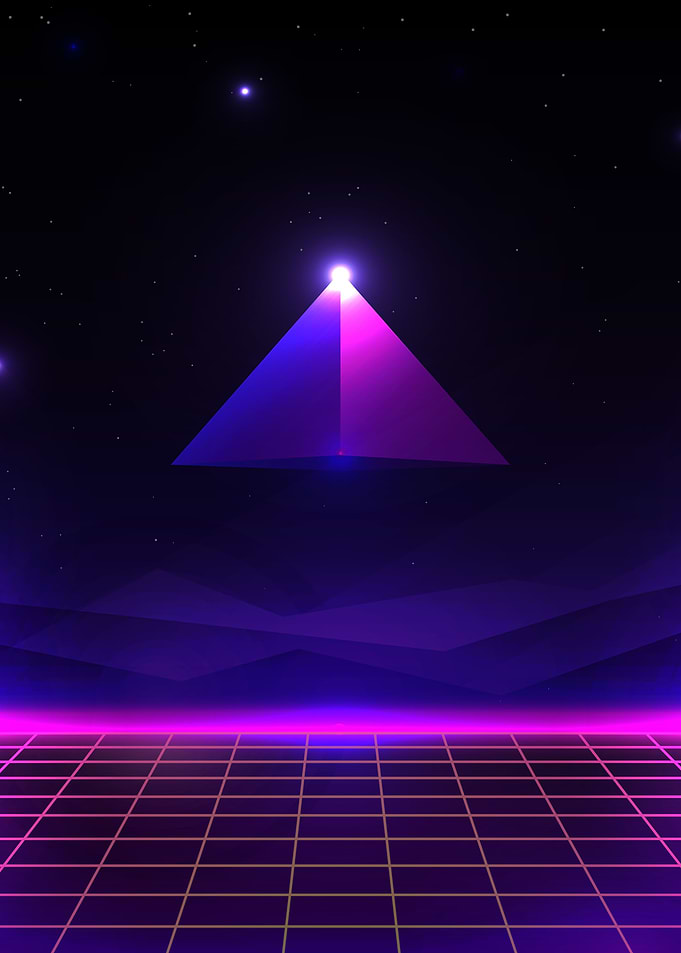 Neon Retro Pyramid Sign
