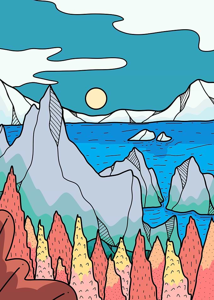 An autumn sea view