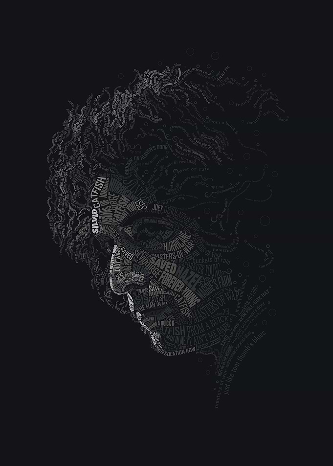 Bob Dylan Text Art Poster