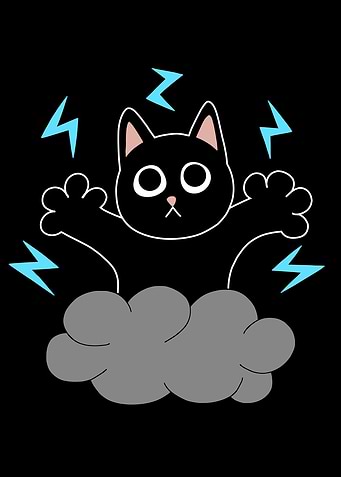 Blue Lightning Black Cat