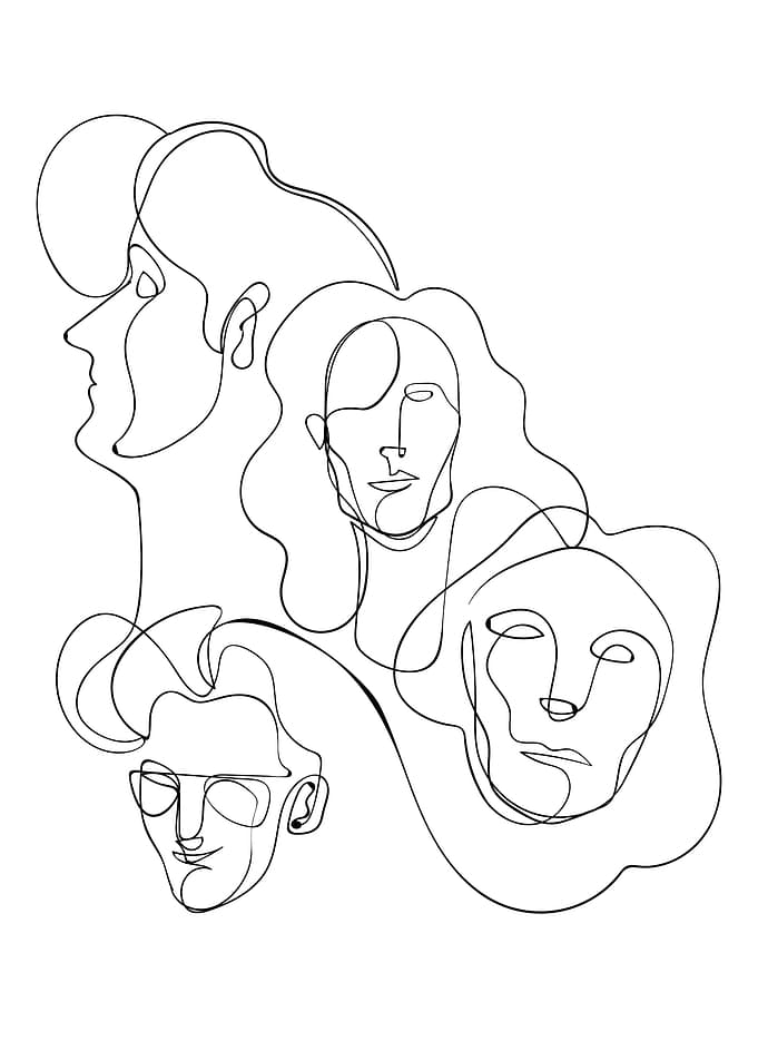 LineArt Abstract Faces