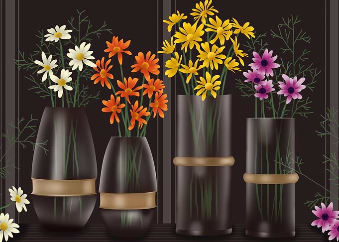 Flowers in the vase floral