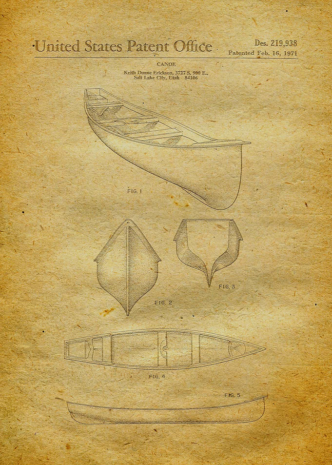 11 Canoe Patent Print