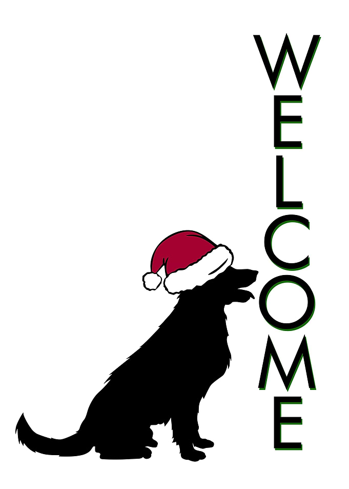 WELCOME SANTA DOG