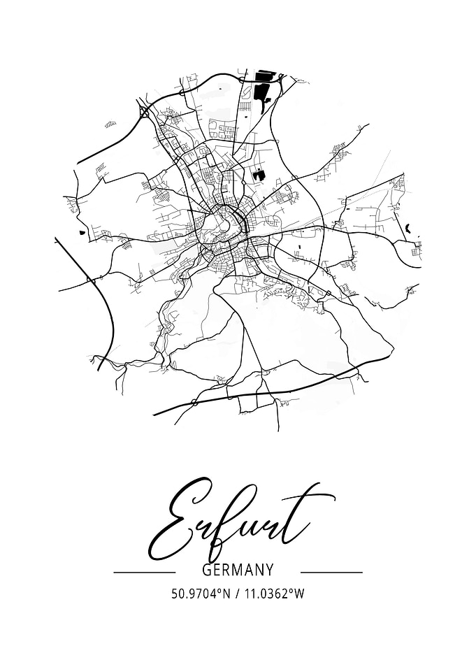 Erfurt Area City Map