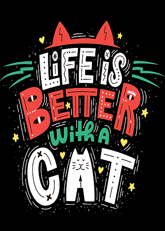Life is bette with a cat