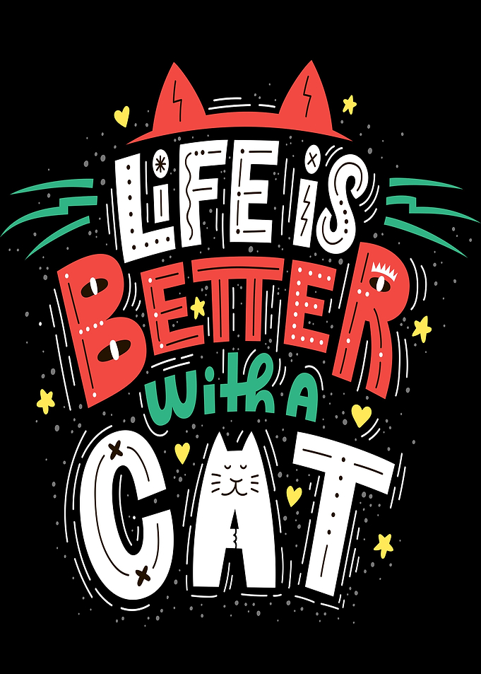 Life is bette with a cat