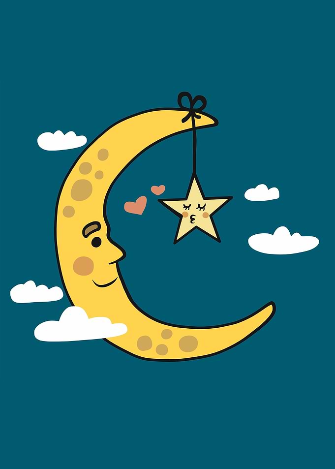 Moon and star cartoon
