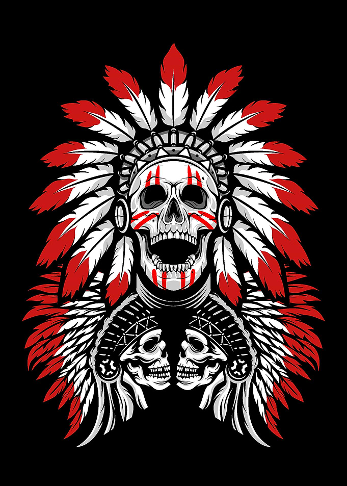 skull head chief indian