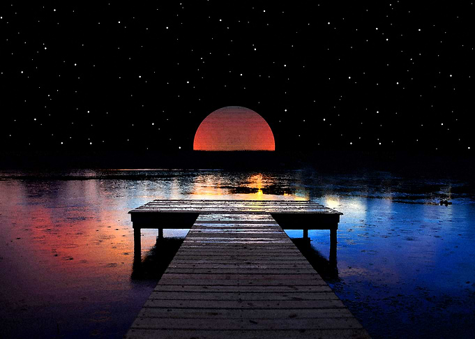 Blood moon rising