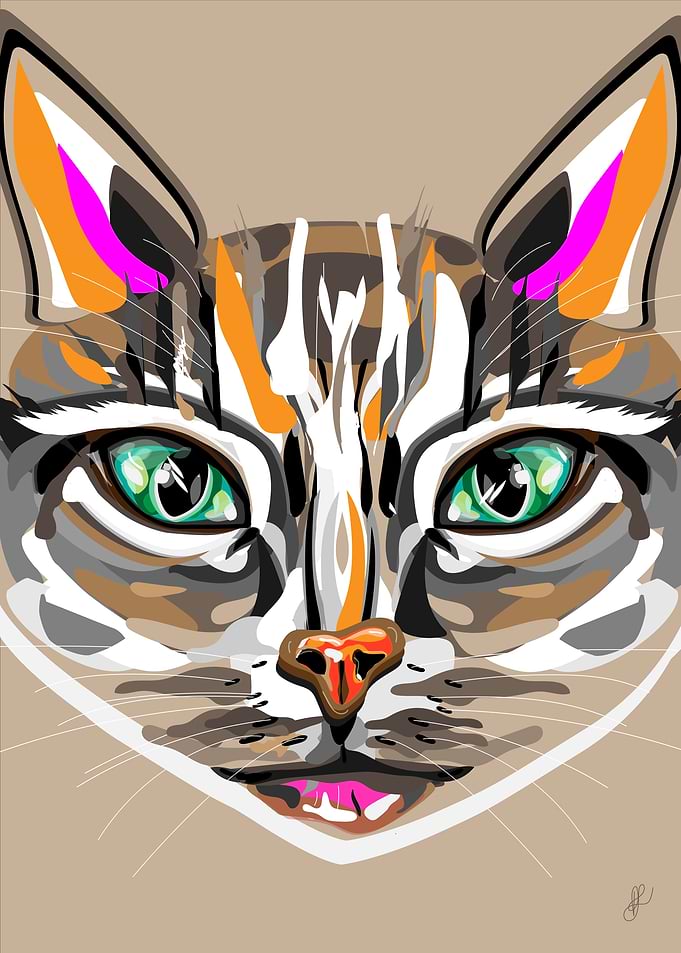 Cat Portrait Illustration
