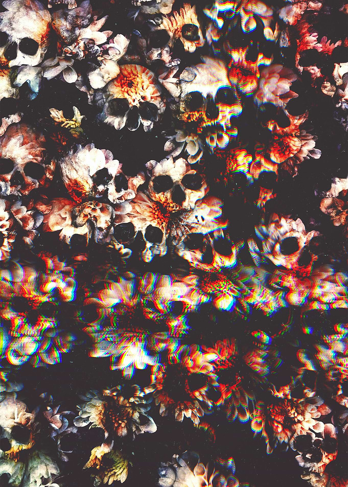 Skulls And Flowers