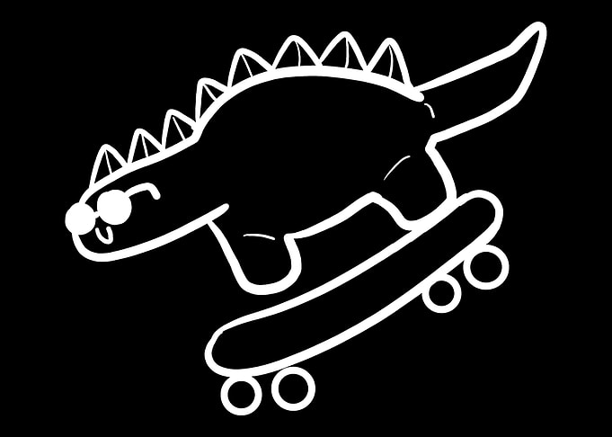 Skateboarding Cool Dinosau