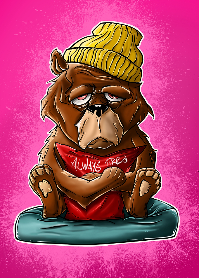 Tired Bear illustration