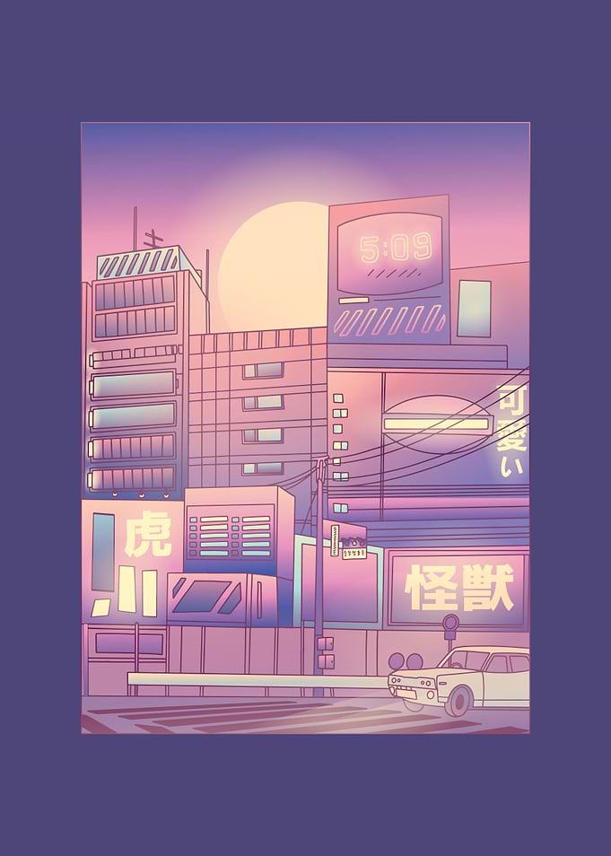 Vaporwave city