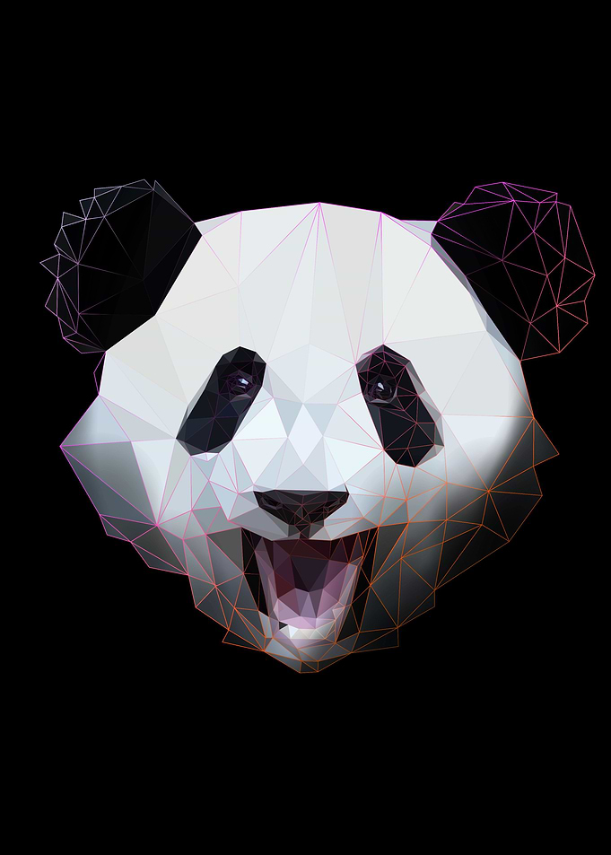panda on lowpoly