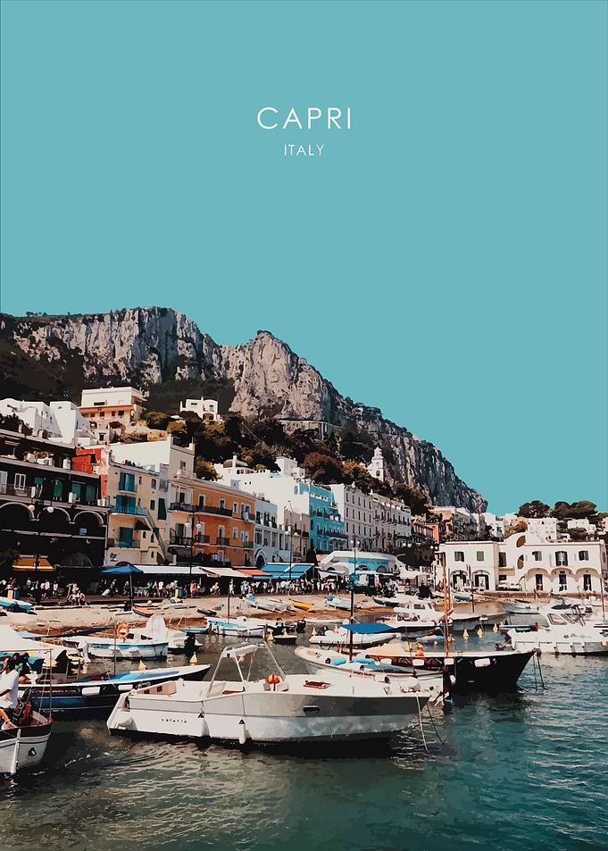 Capri Italy Illustration