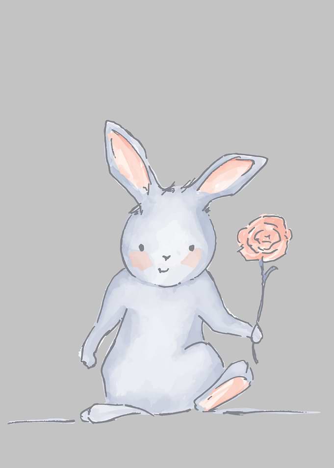 Bunny with rose