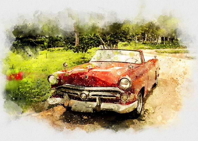 Watercolor car