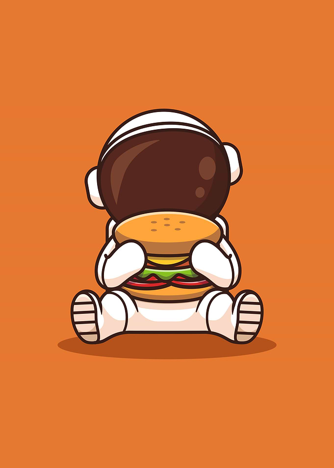 Kawaii Burger Astronaut