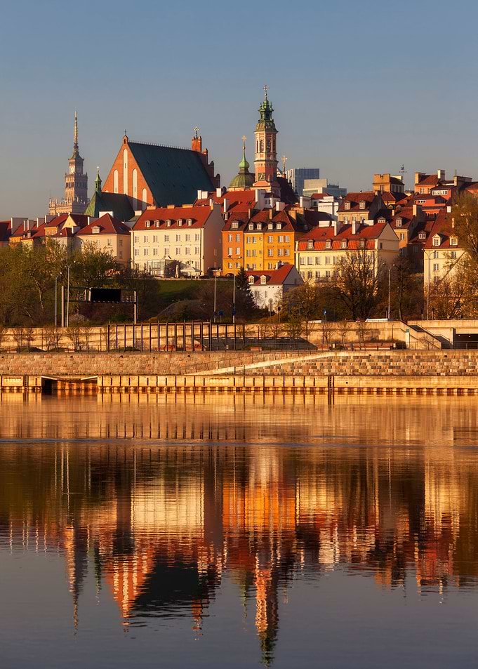 Warsaw Old Town At Sunrise