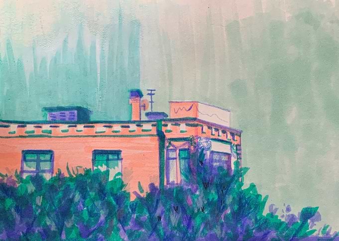 Colourful cityscape
