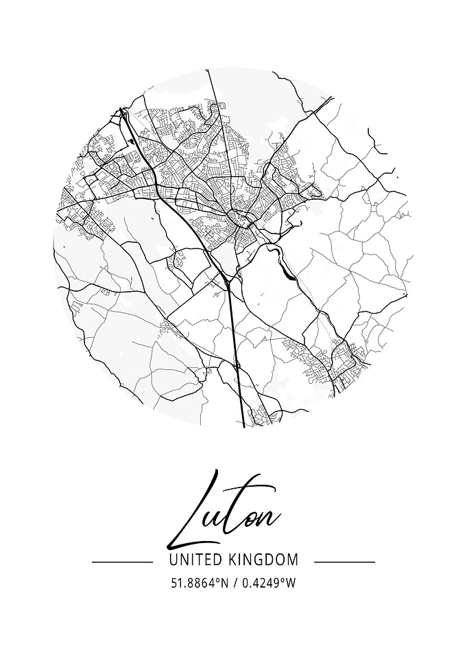 Luton Area City Map