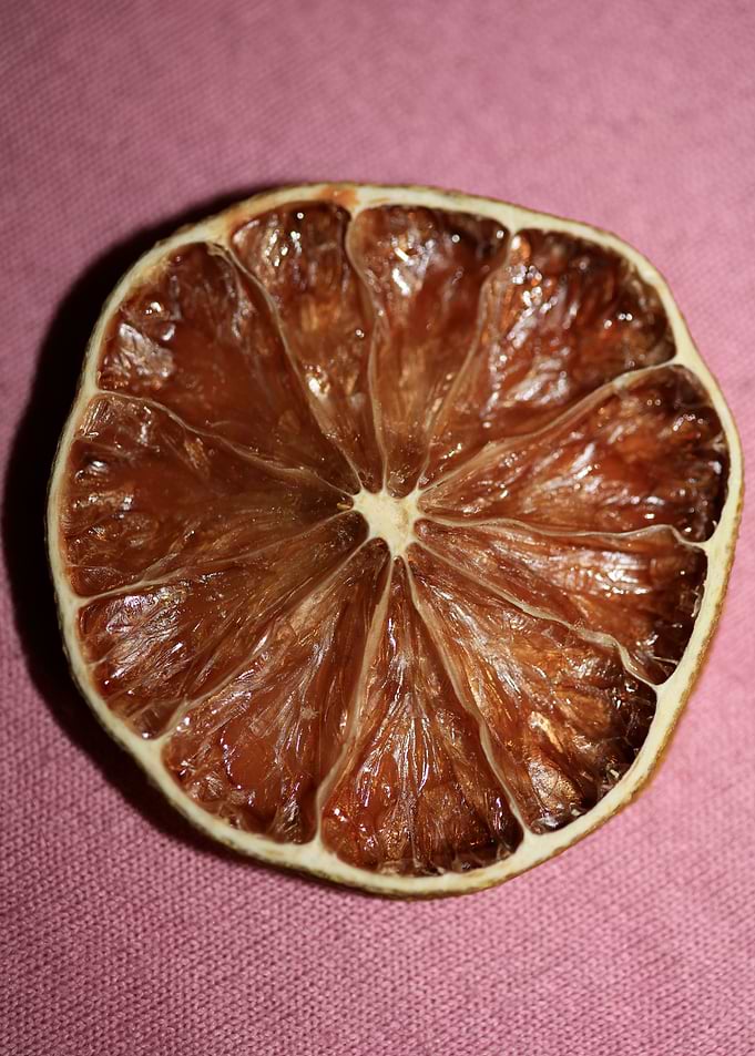 Dried lime slice close up