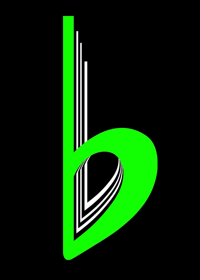 FLAT MUSICAL NOTE GREEN