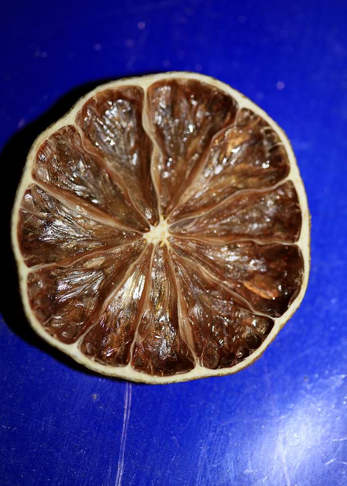 Dried lime slice close up
