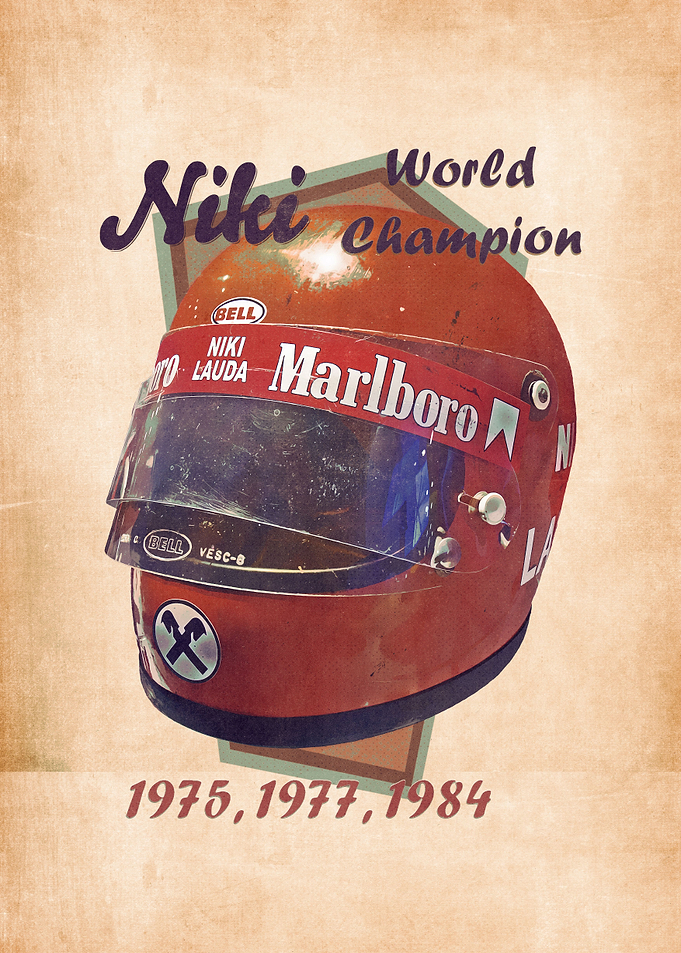 Niki Lauda Helmet Retro