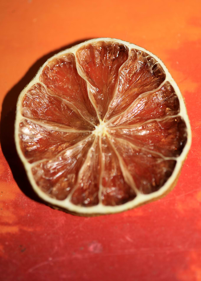 Dried lime slice close up