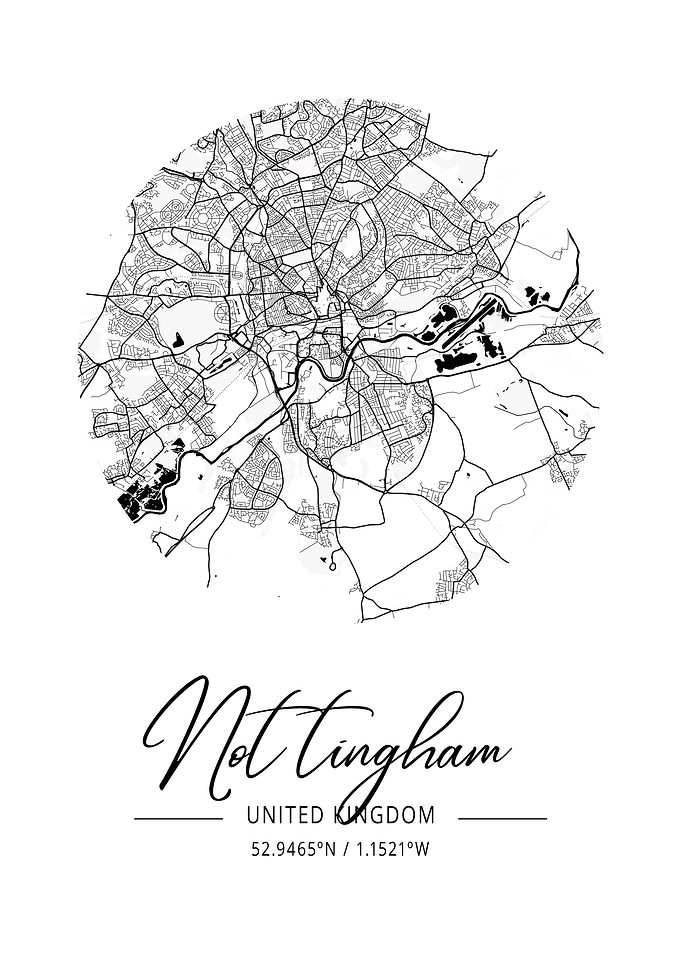 Nottingham Area City Map