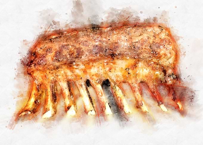 beef meat watercolor