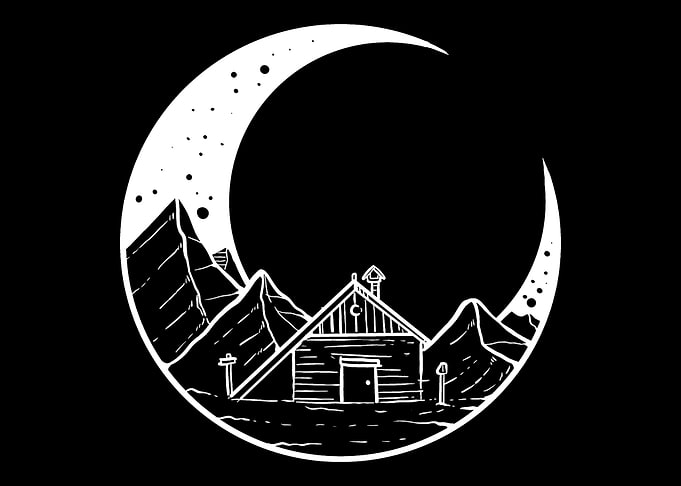 Moon House Man Nature Love