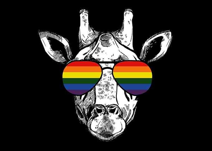 LGBTQ Giraffe Rainbow LG