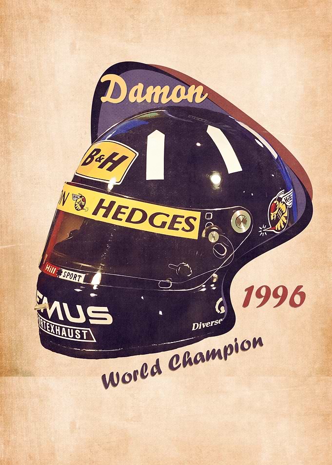 Damon Hill helmet retro